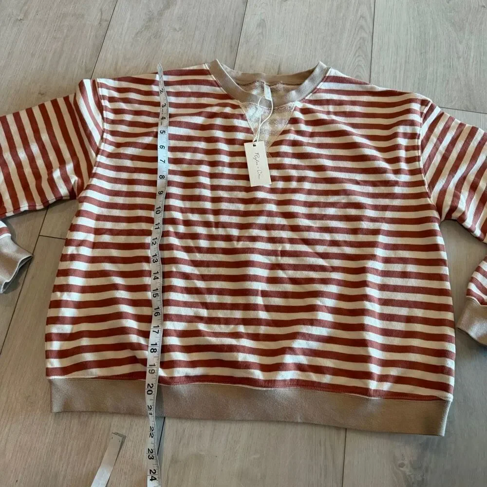 Rylee + Cru OVERSIZED CREW || POPPY STRIPE size 14